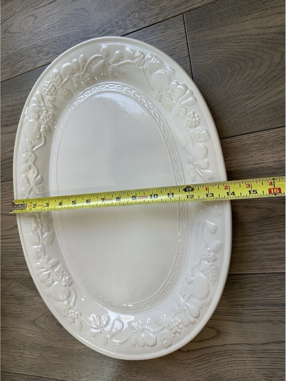 Vintage Gibson Home Fruitful White Durastone Oval Platter 18.75 Inches Ceramic - Picture 2 of 7